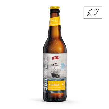 Eine Störtebeker Flasche Bio Sommer-Wit 0,5l.