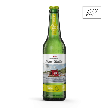 Eine Strandräuber Natur Radler Flasche Bio Zitrone 0,5l.