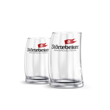 2 Probiergläser 0,1l mit dem Störtebeker Logo in einer Geschenkverpackung.