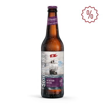 Eine Störtebeker Flasche Winter-Bock 0,5l.